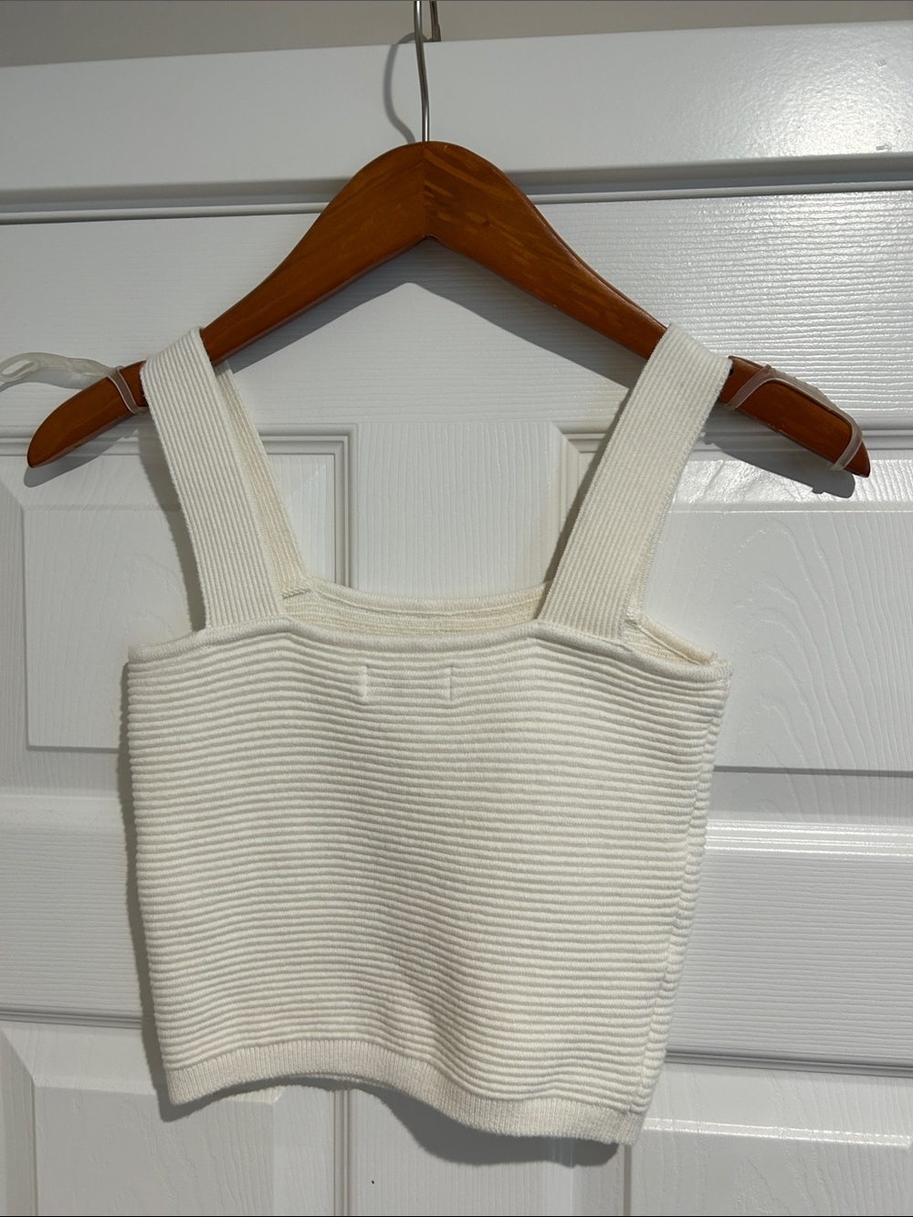 Hollister Ribbed Knit Square Neck Tank Top - White - Picture 2 of 2